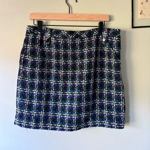 Blue tweed skirt